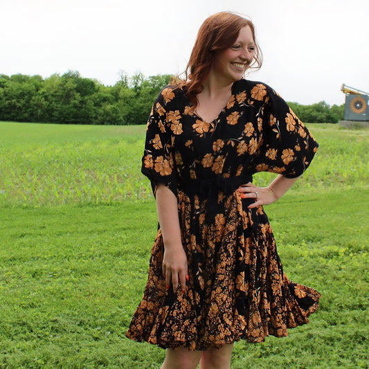 Black floral Dress