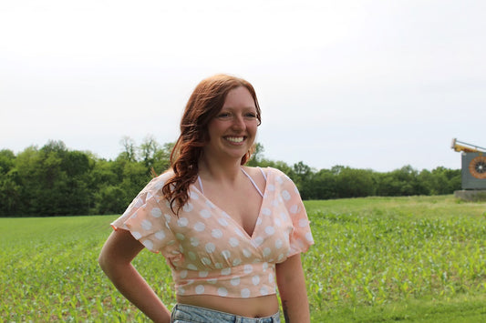 Polka Dot Tie Back Top